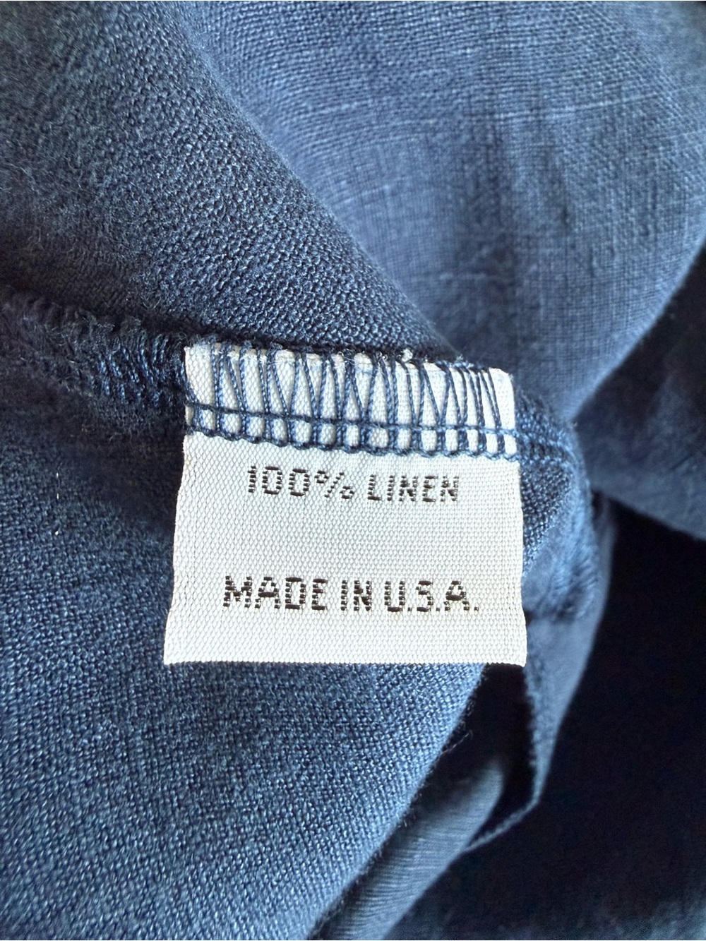Bryn Walker 100% Linen Navy Blue Tunic Dress Size L Pockets Half Sleeve - Picture 8 of 9